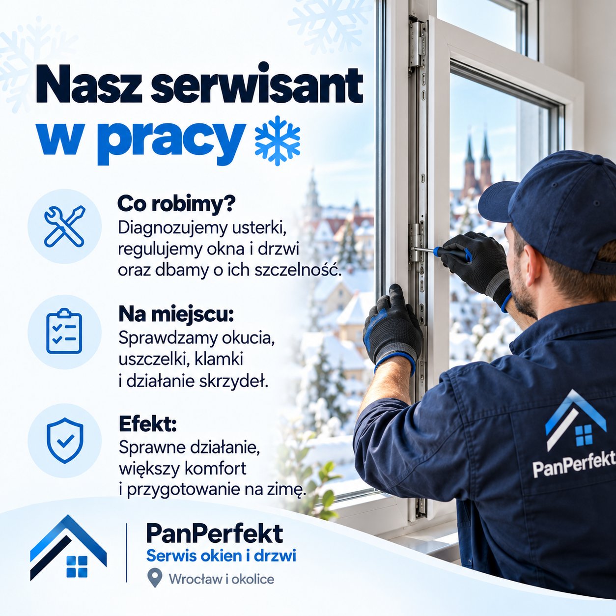 Dolny zawias białego okna PCV ze zdjętą osłonką